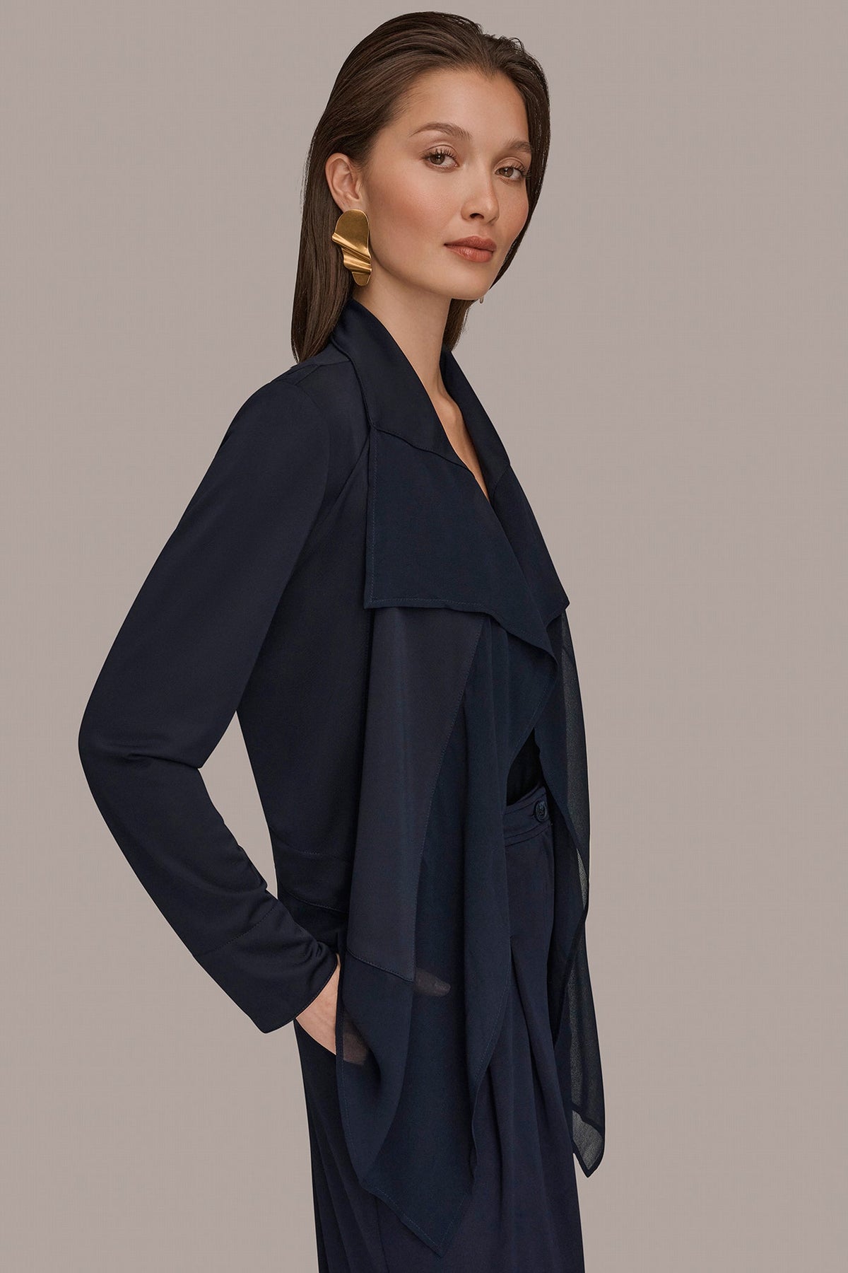 RUFFLE-FRONT JACKET