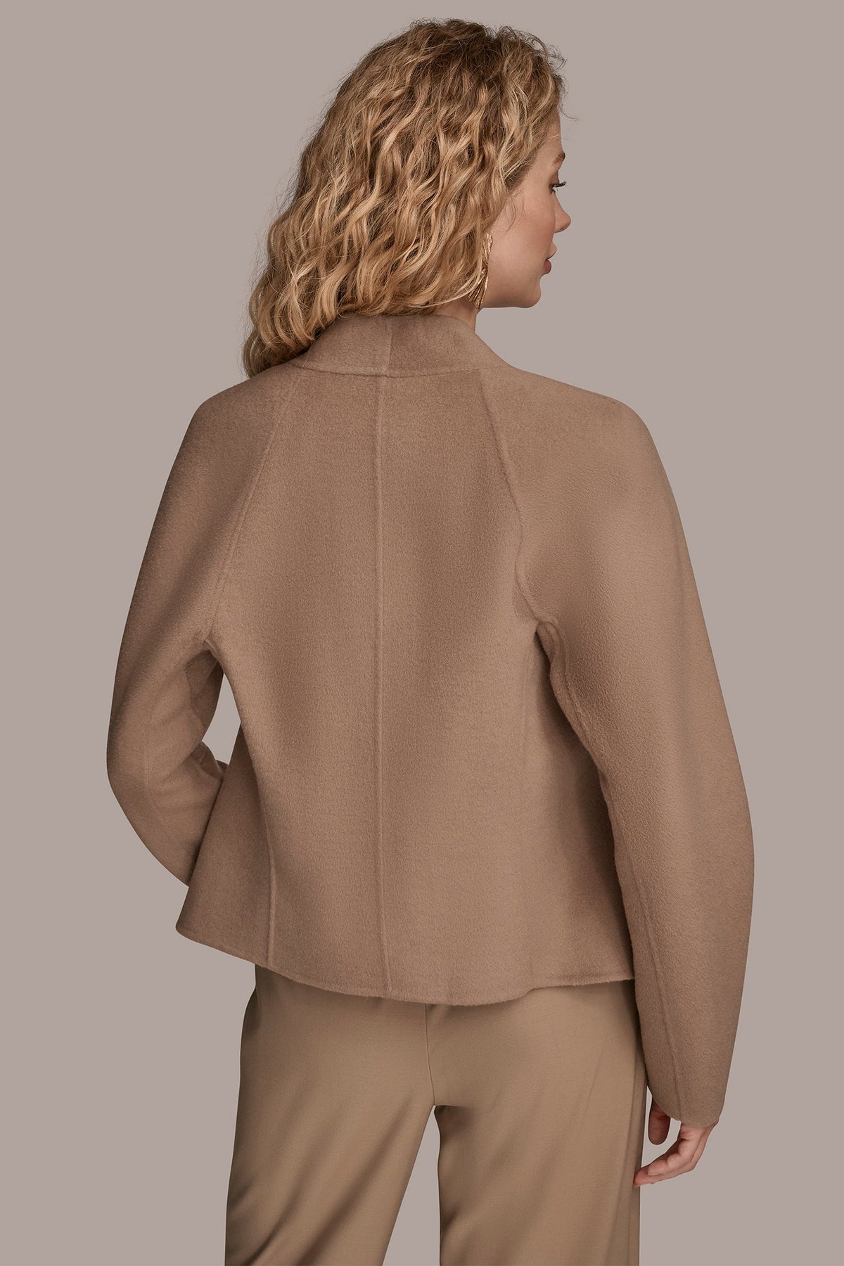 COLLARLESS EMBELLISHED WRAP JACKET