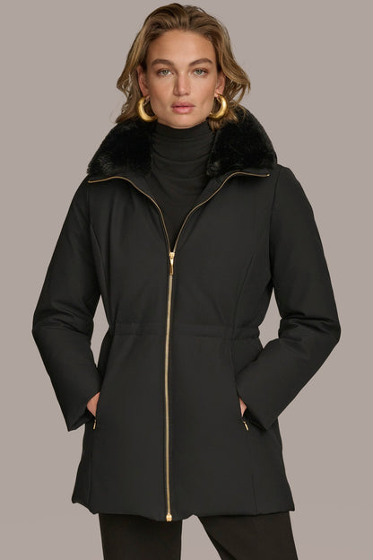 FAUX FUR LINED PUFFER