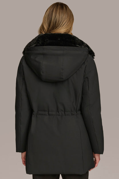 FAUX FUR LINED PUFFER
