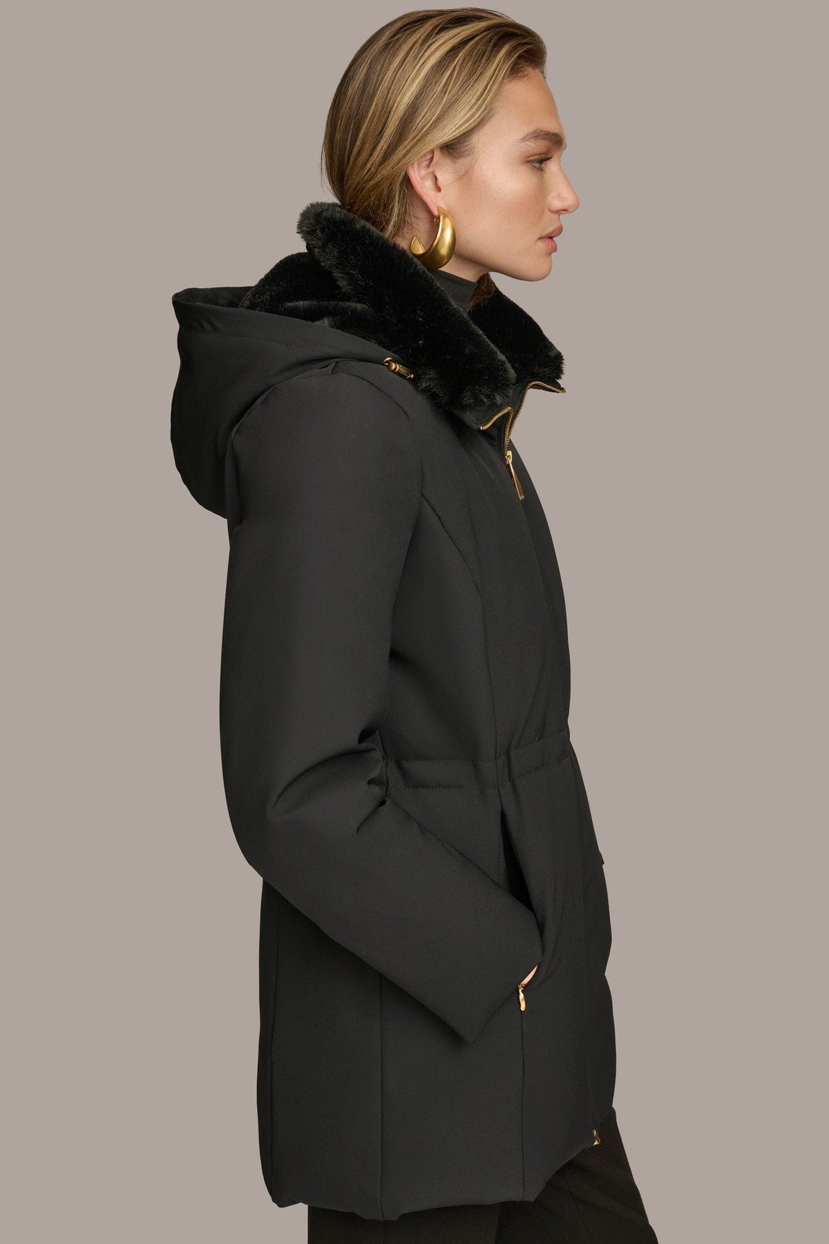 FAUX FUR LINED PUFFER