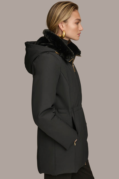 FAUX FUR LINED PUFFER