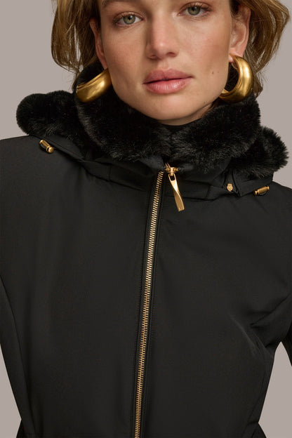 FAUX FUR LINED PUFFER