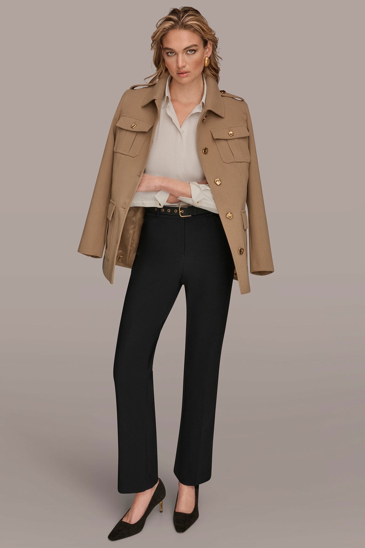 BELTED MILITARY BLAZER