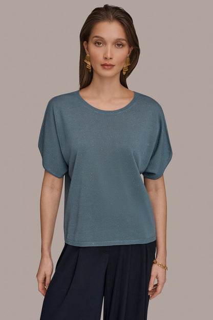 SEQUIN SPLIT SLEEVE SWEATER