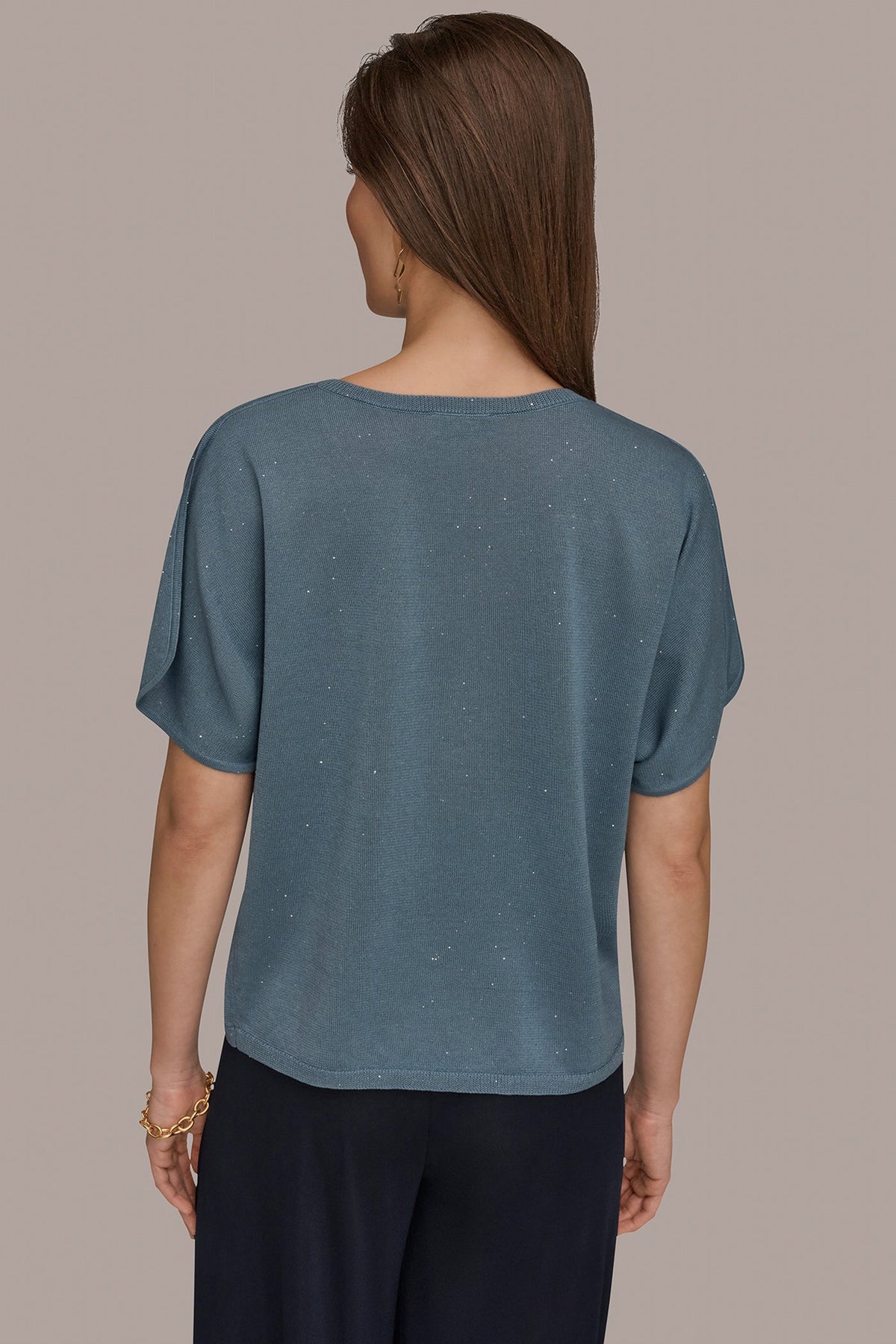SEQUIN SPLIT SLEEVE SWEATER