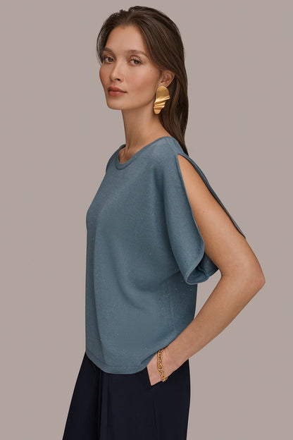 SEQUIN SPLIT SLEEVE SWEATER