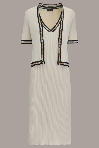 MIDI SHEATH DRESS WITH CARDIGAN