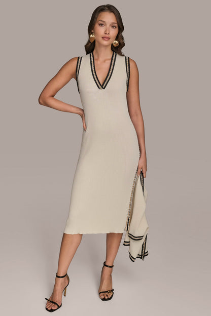 MIDI SHEATH DRESS WITH CARDIGAN