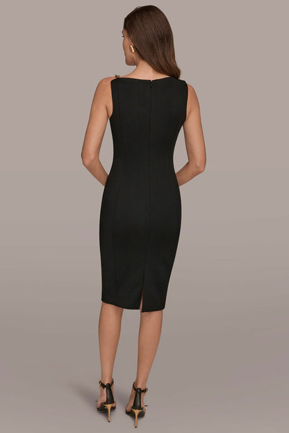 ONE-SHOULDER ASYMMETRIC MIDI SHEATH DRESS