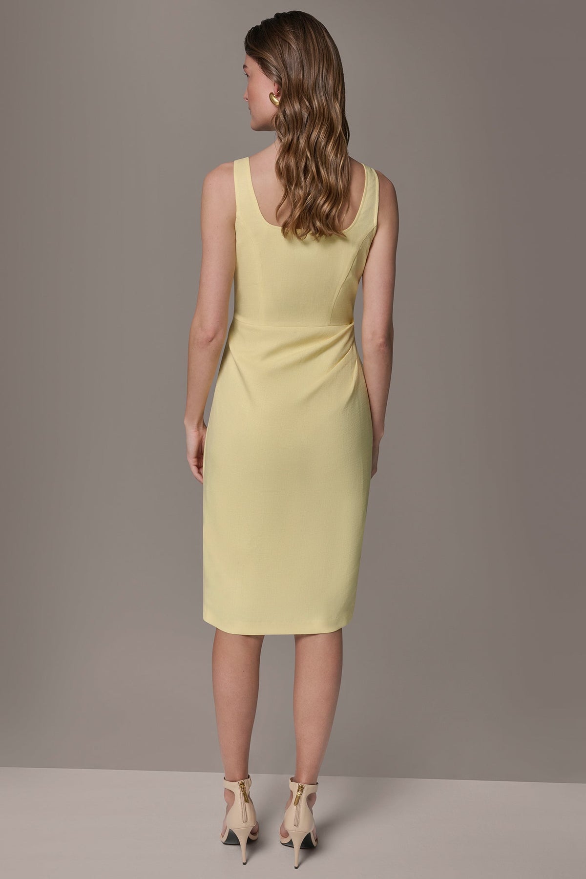 TENCEL WRAP-EFFECT MIDI SHEATH DRESS