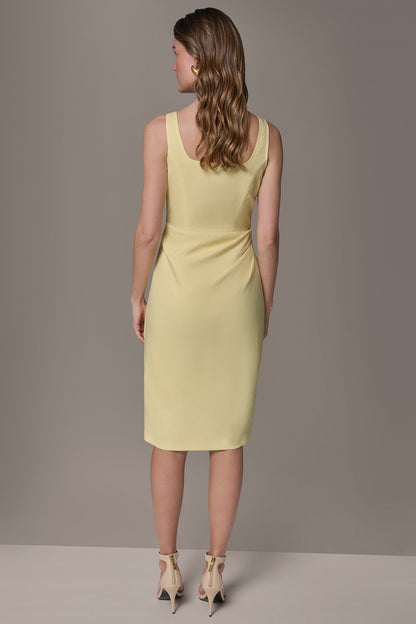 TENCEL WRAP-EFFECT MIDI SHEATH DRESS