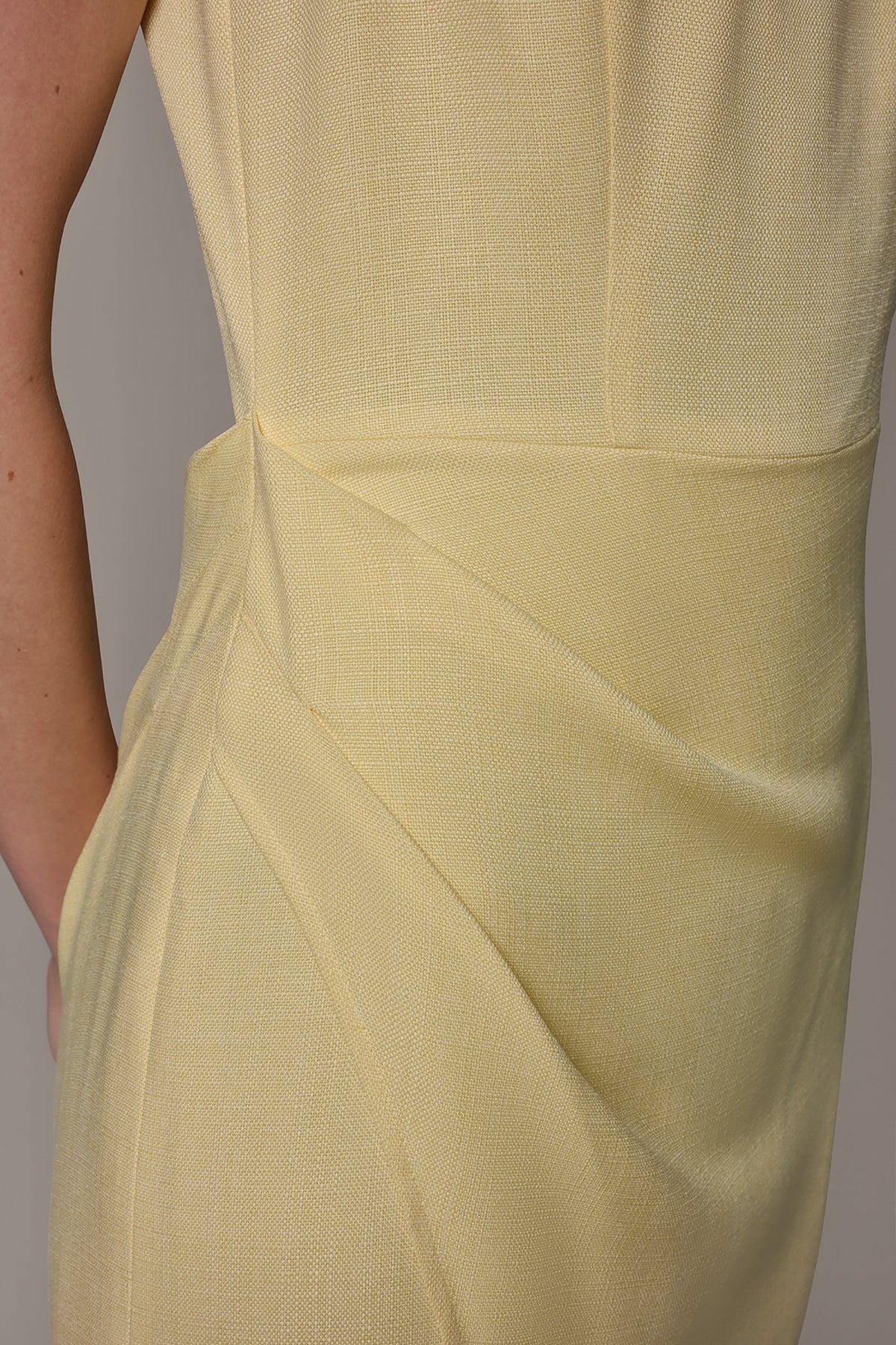 TENCEL WRAP-EFFECT MIDI SHEATH DRESS