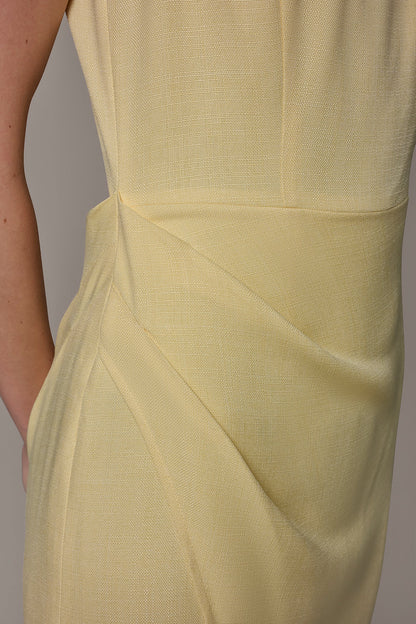 TENCEL WRAP-EFFECT MIDI SHEATH DRESS