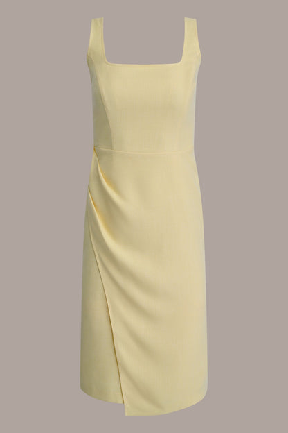 TENCEL WRAP-EFFECT MIDI SHEATH DRESS