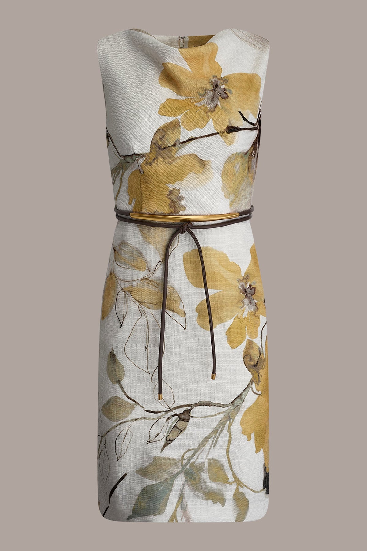 TWEED FLORAL SLEEVELESS SHEATH DRESS
