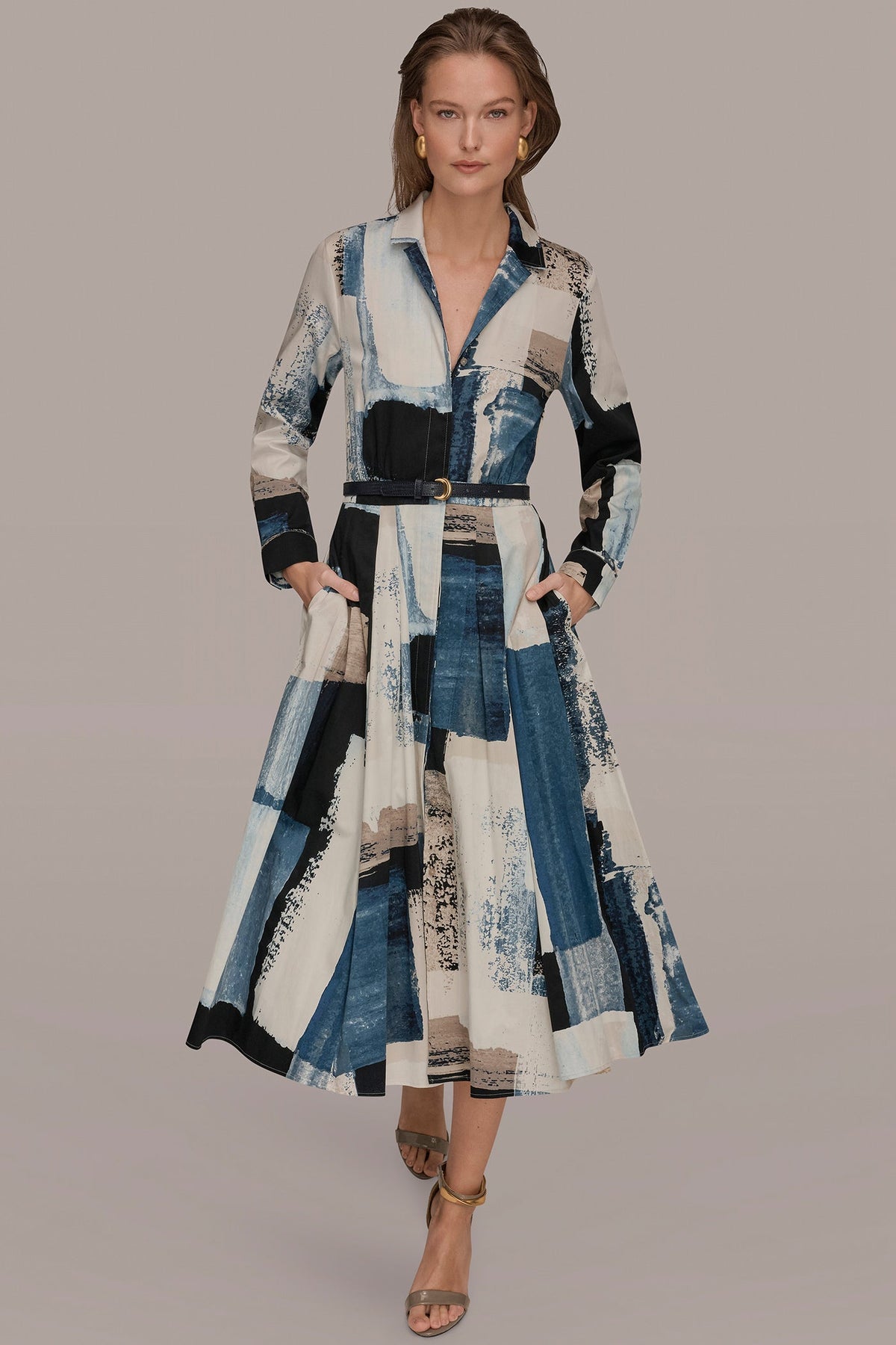 LONG SLEEVE BUTTON FRONT DRESS