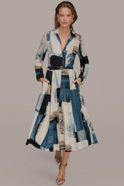LONG SLEEVE BUTTON FRONT DRESS