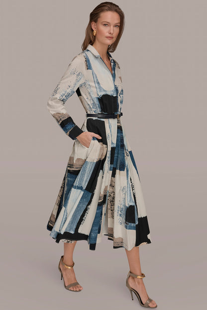 LONG SLEEVE BUTTON FRONT DRESS