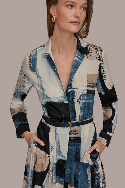 LONG SLEEVE BUTTON FRONT DRESS