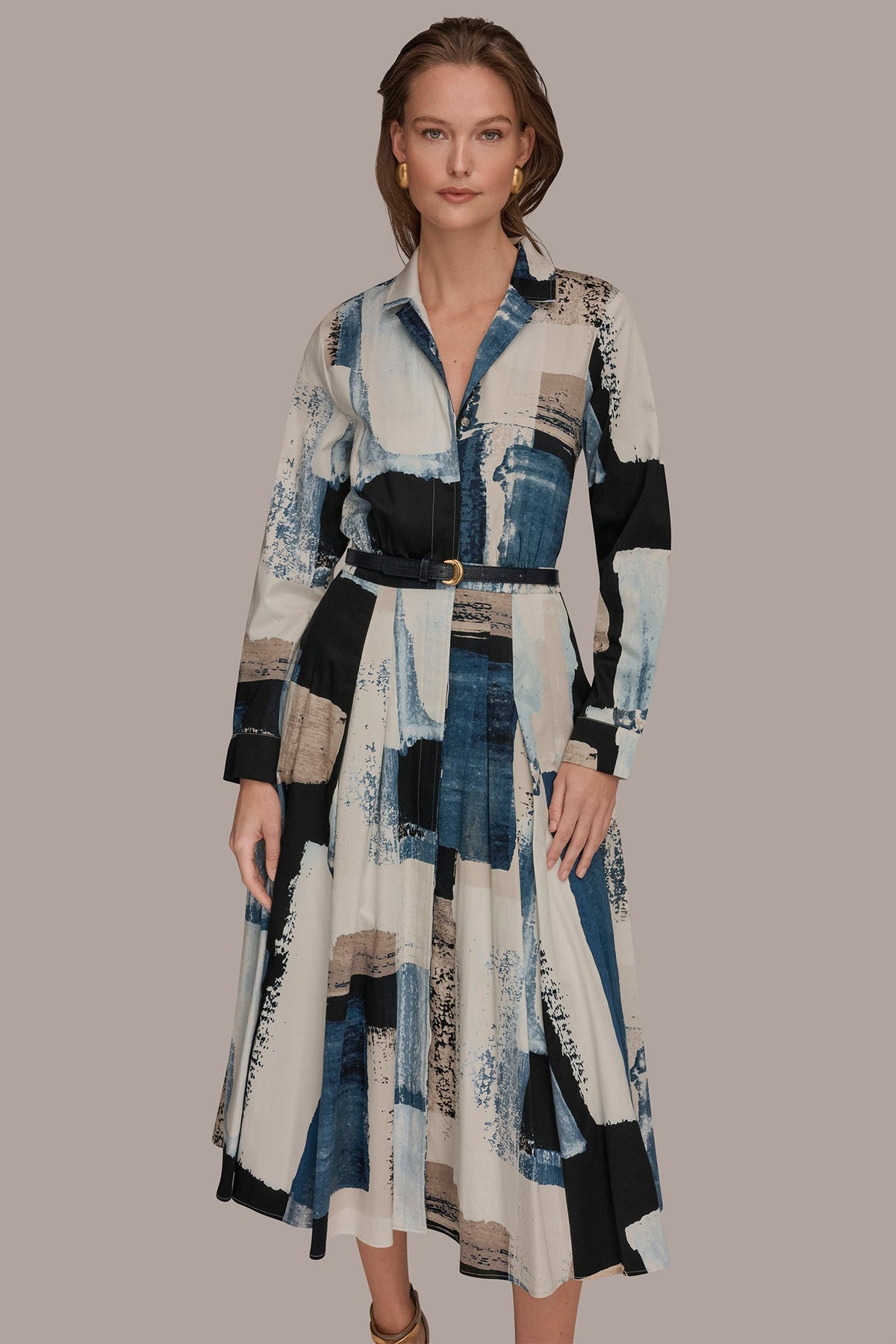 LONG SLEEVE BUTTON FRONT DRESS