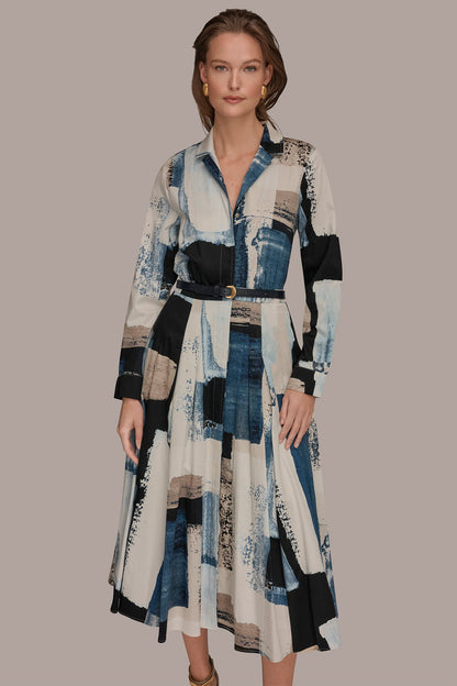 LONG SLEEVE BUTTON FRONT DRESS