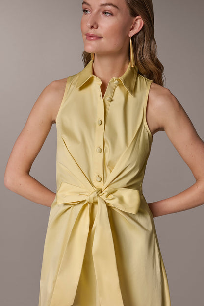 COTTON-SATEEN MIDI SHIRT DRESS