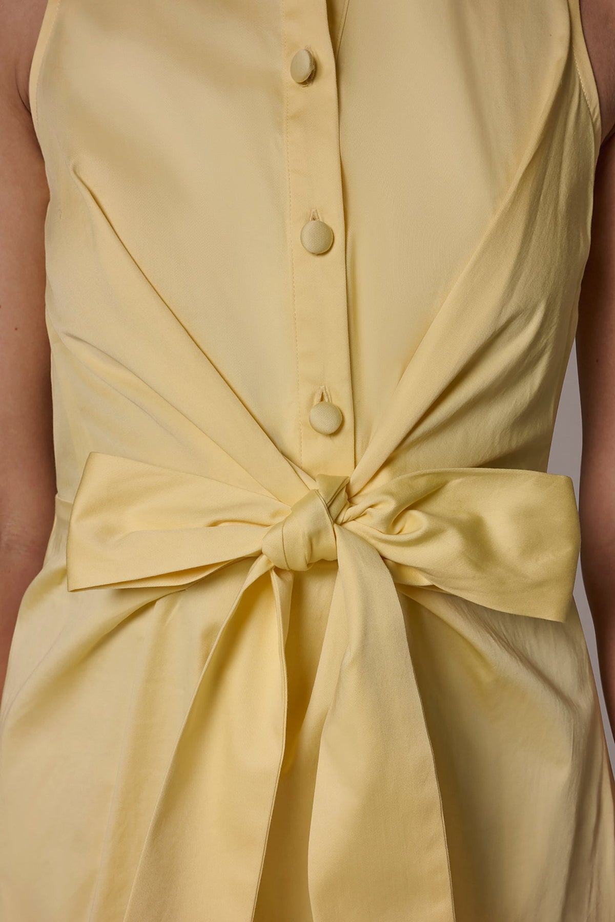 COTTON-SATEEN MIDI SHIRT DRESS
