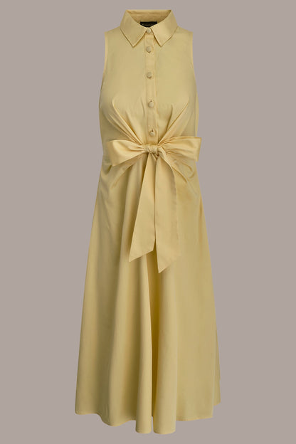COTTON-SATEEN MIDI SHIRT DRESS