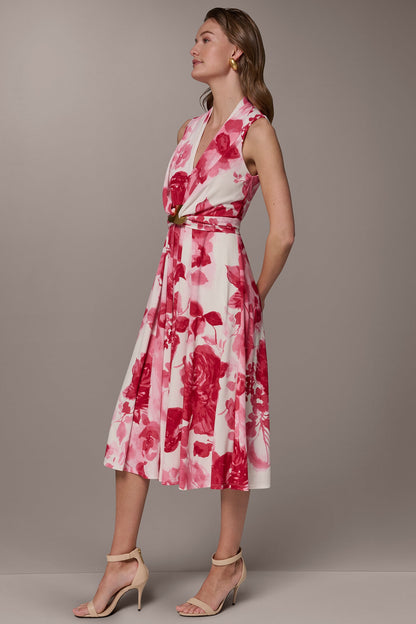 FLORAL MIDI A-LINE DRESS
