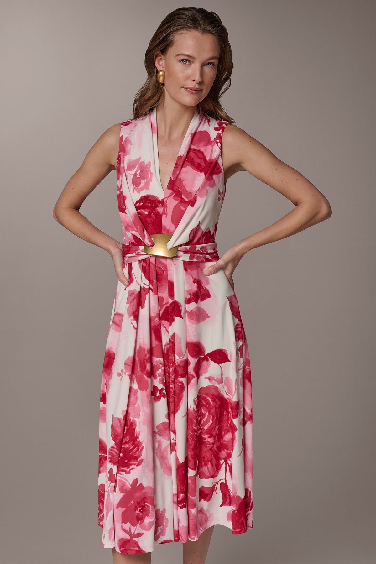 FLORAL MIDI A-LINE DRESS