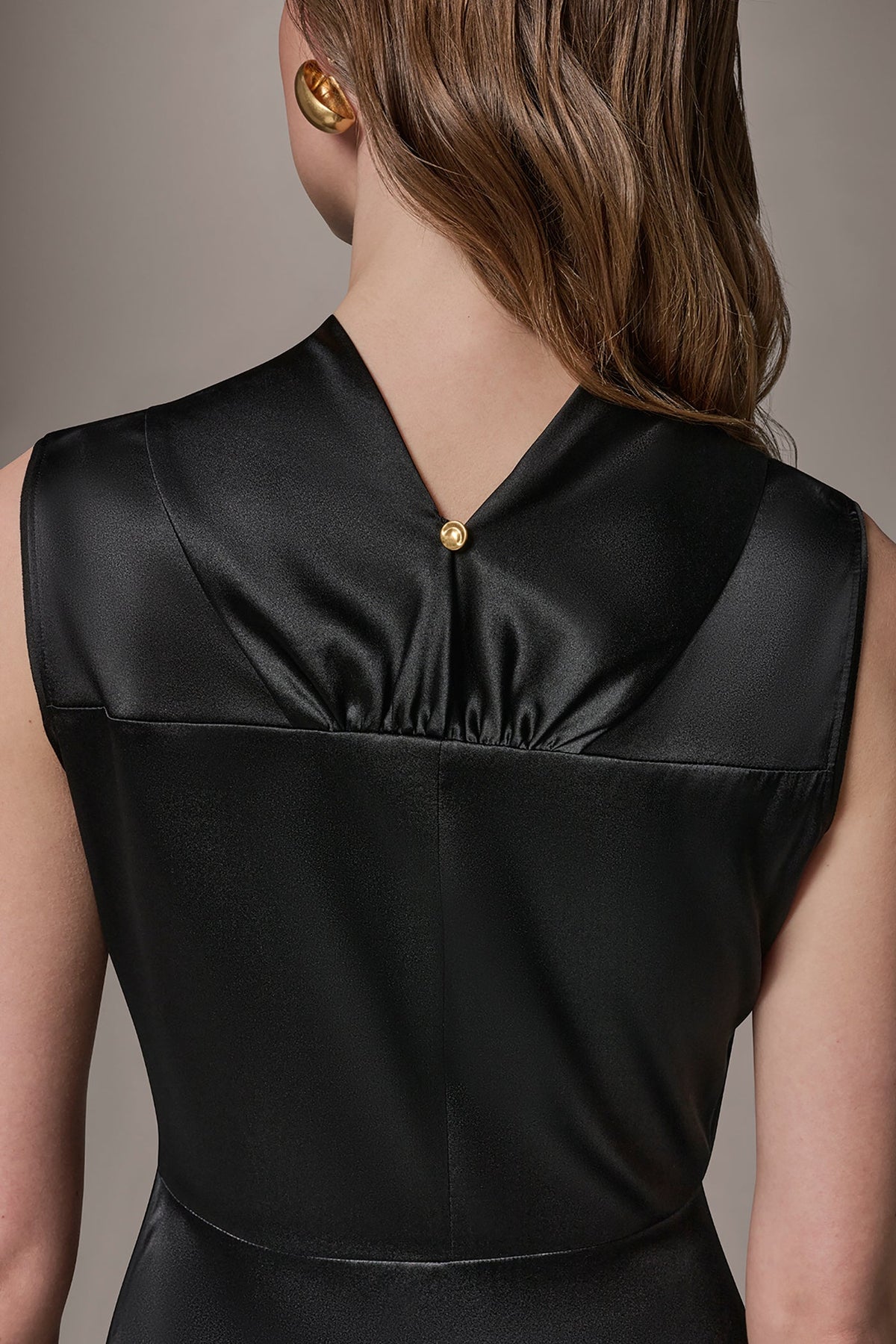SILK-CHARMEUSE MIDI A-LINE DRESS