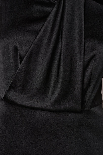 SILK-CHARMEUSE MIDI A-LINE DRESS