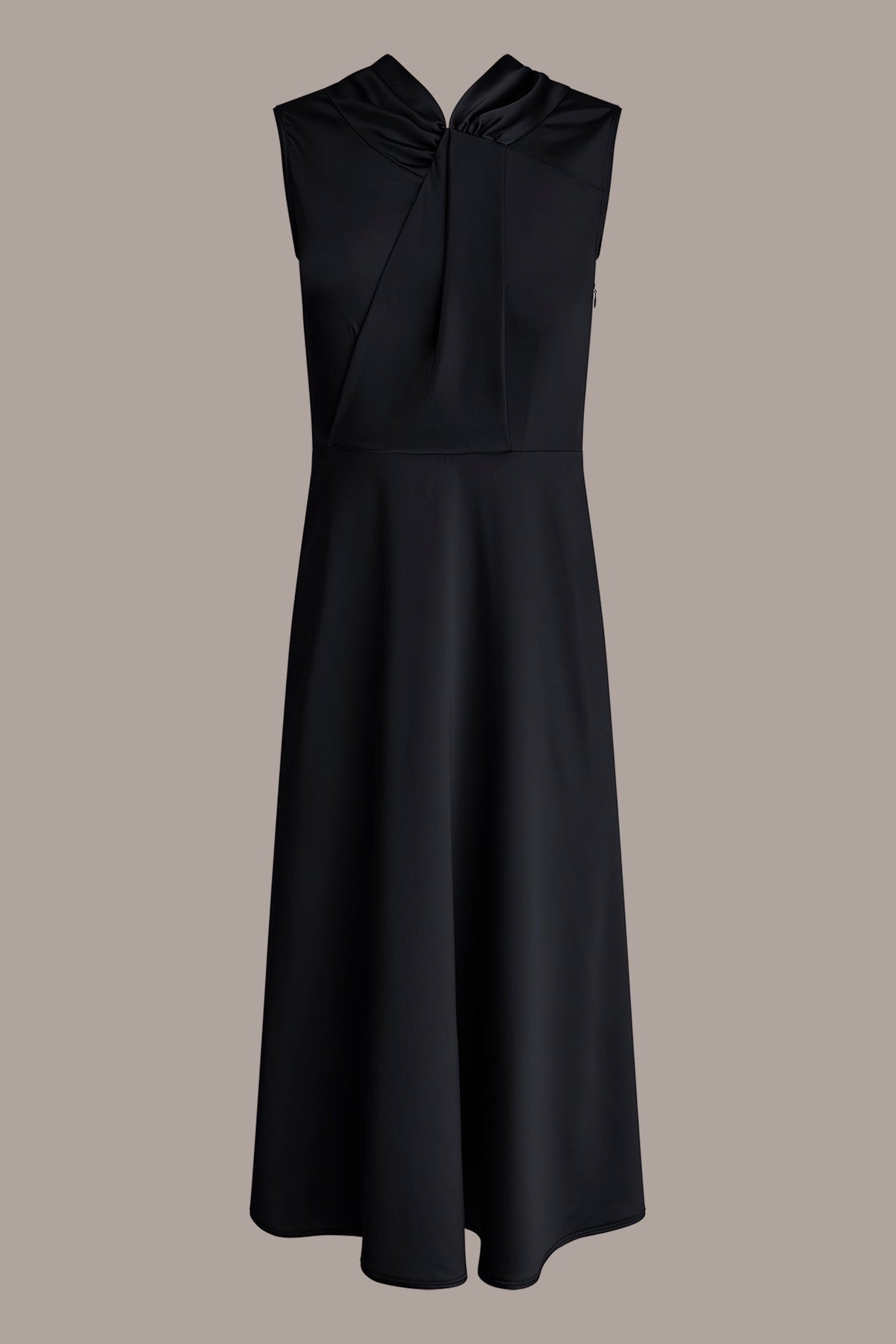 SILK-CHARMEUSE MIDI A-LINE DRESS