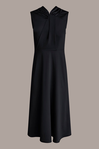 SILK-CHARMEUSE MIDI A-LINE DRESS