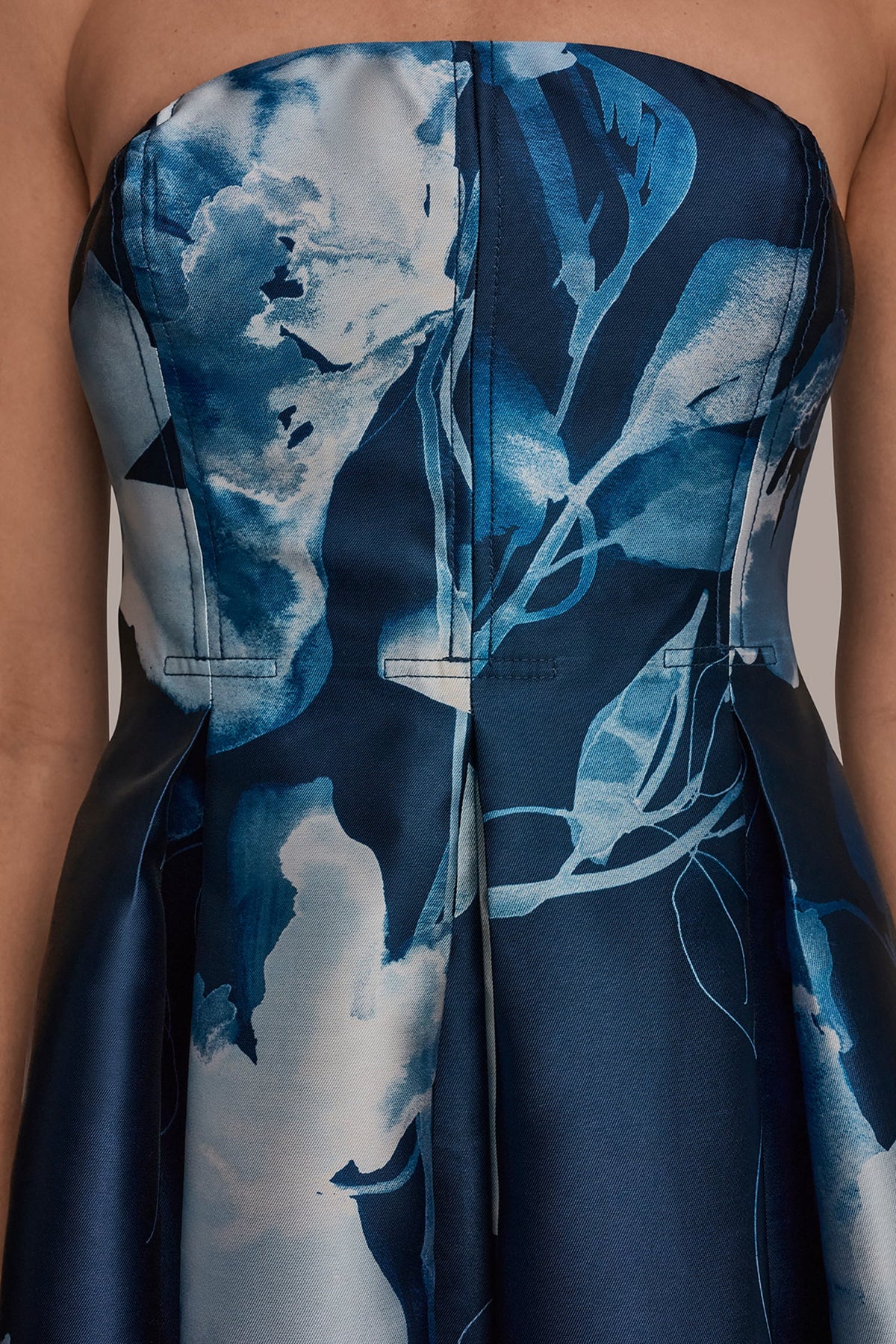 MIKADO STRAPLESS FLORAL MIDI GOWN