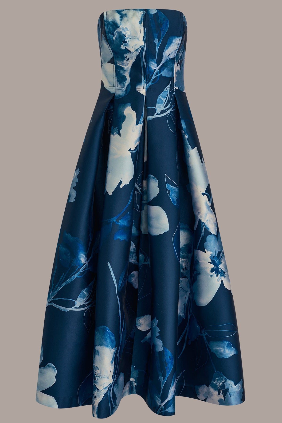 MIKADO STRAPLESS FLORAL MIDI GOWN