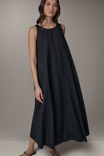 SLEEVELESS MAXI TRAPEZE DRESS