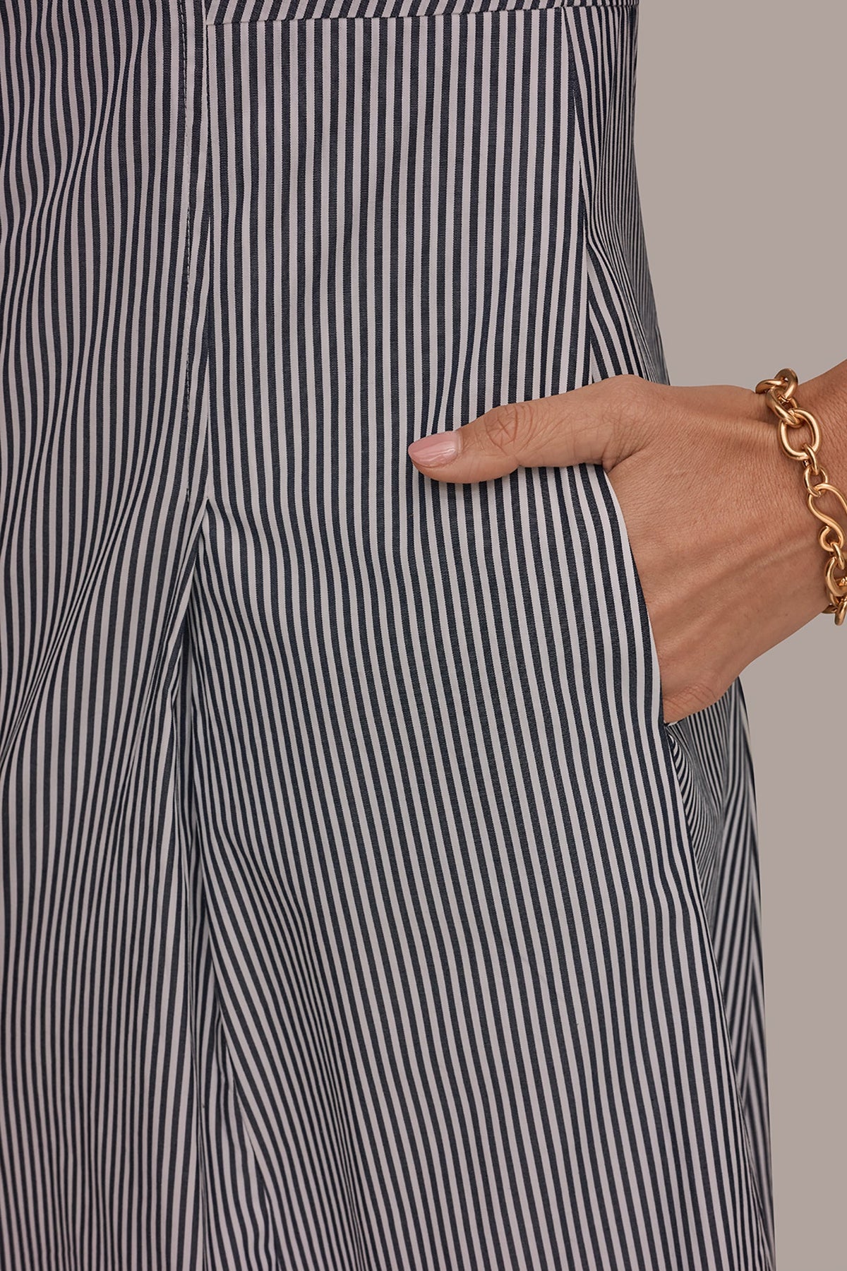 COTTON-POPLIN STRIPED MIDI SHIRT DRESS