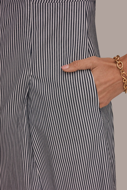 COTTON-POPLIN STRIPED MIDI SHIRT DRESS