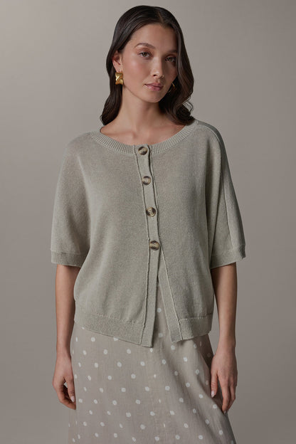 SHORT SLEEVE EASY CARDIGAN
