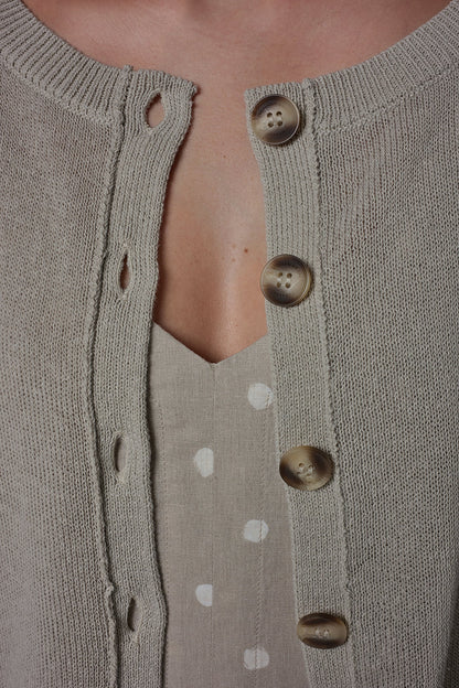 SHORT SLEEVE EASY CARDIGAN