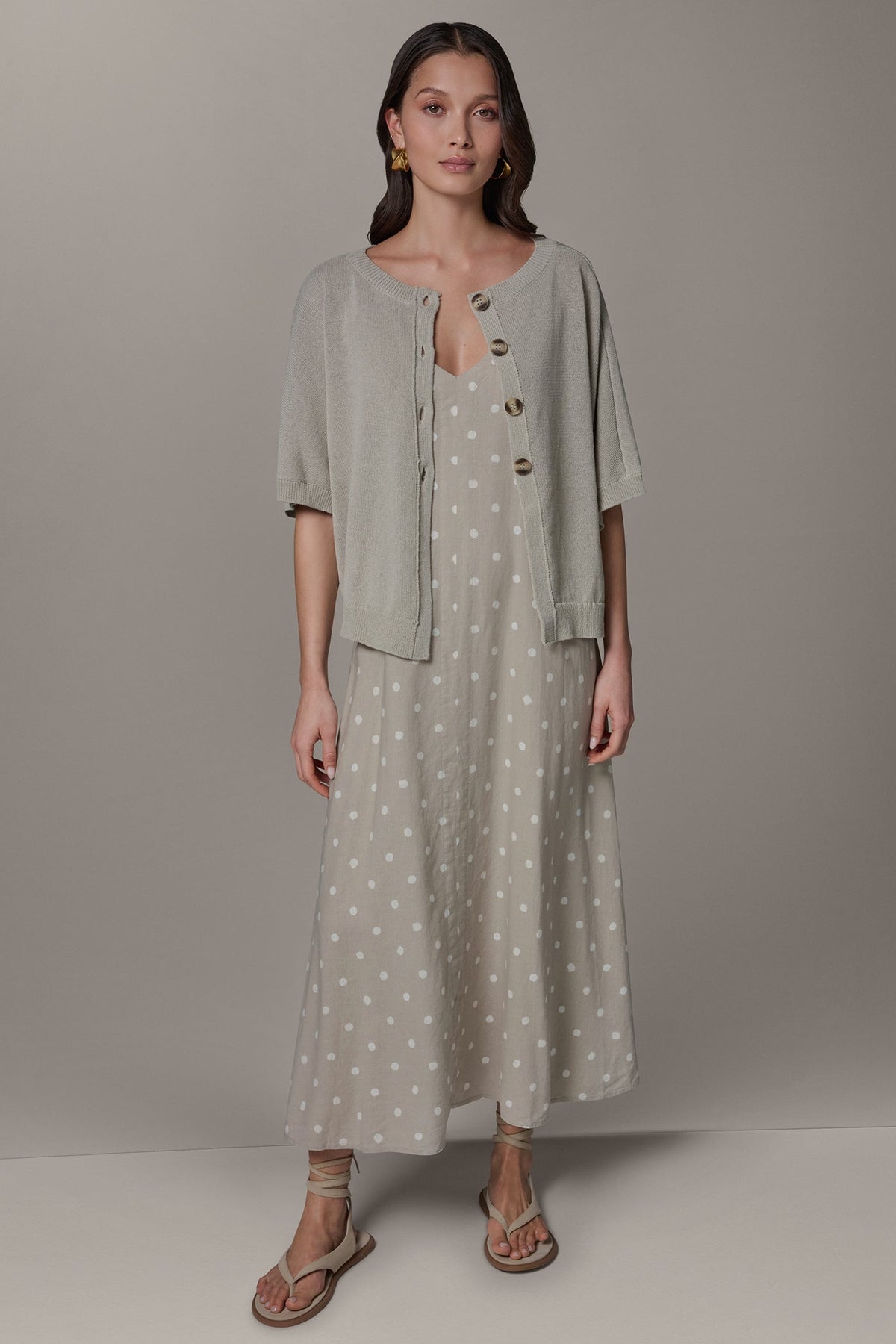 SHORT SLEEVE EASY CARDIGAN