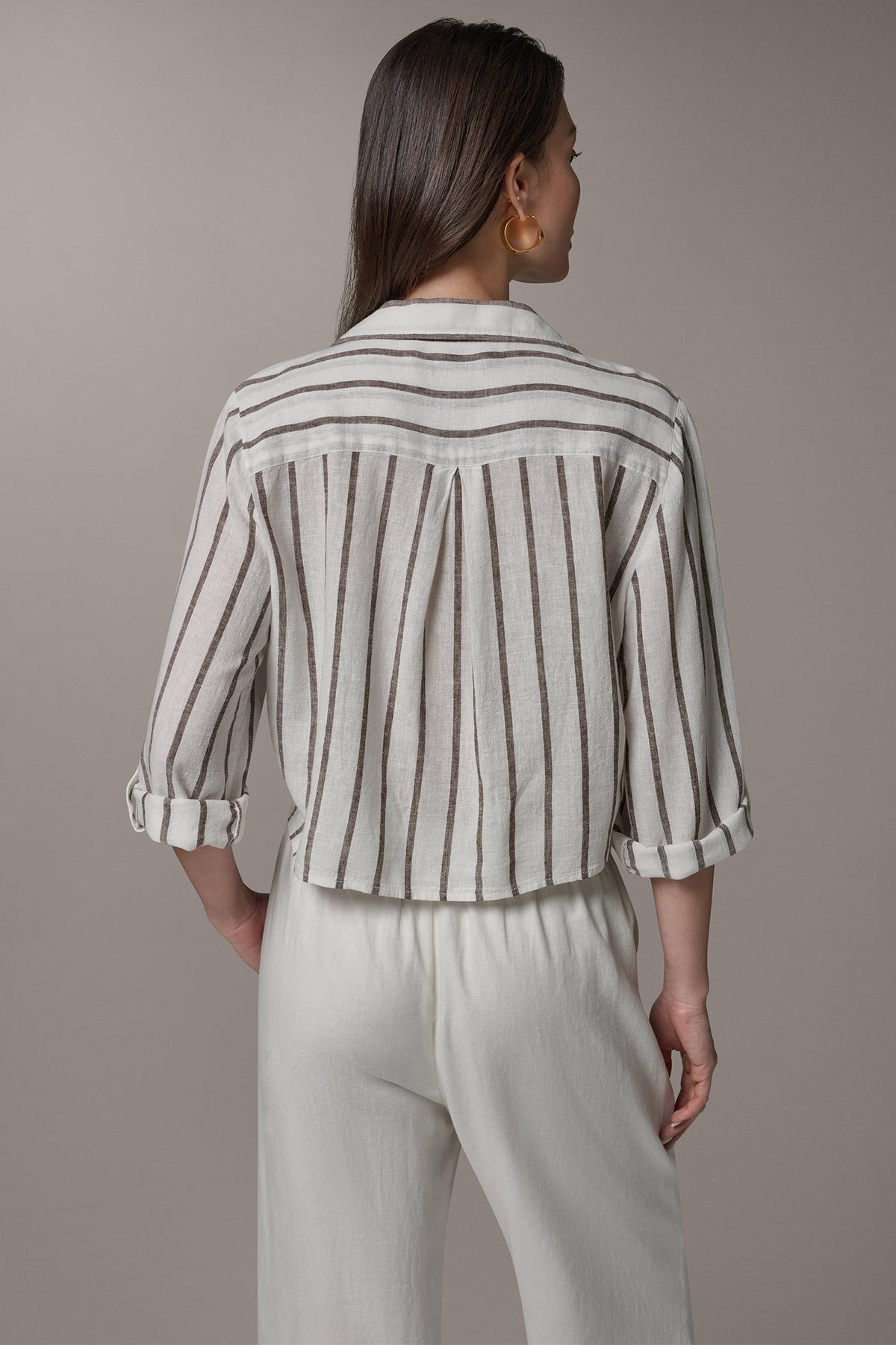 LONG SLEEVE TIE-FRONT BLOUSE