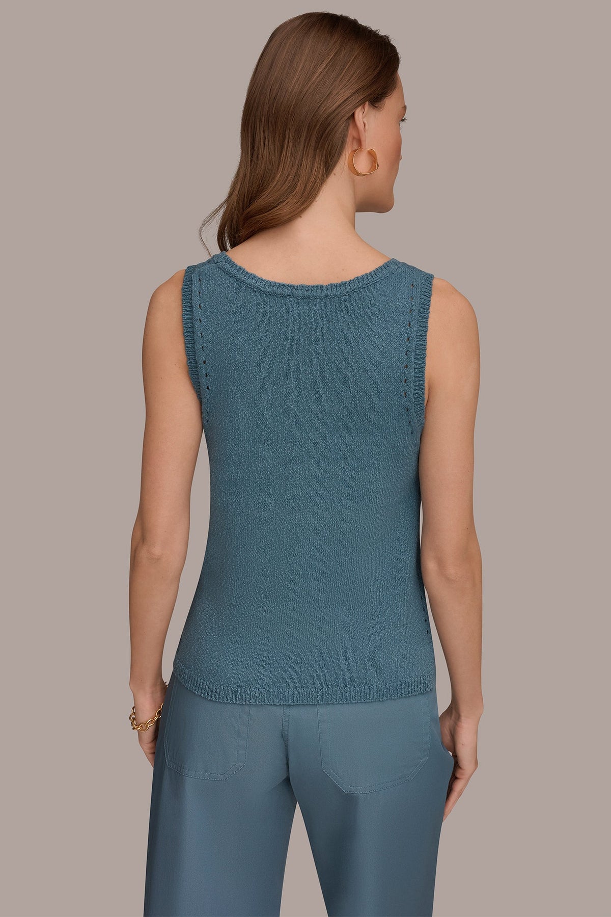 SLEEVELESS POINTELLE STITCH TANK