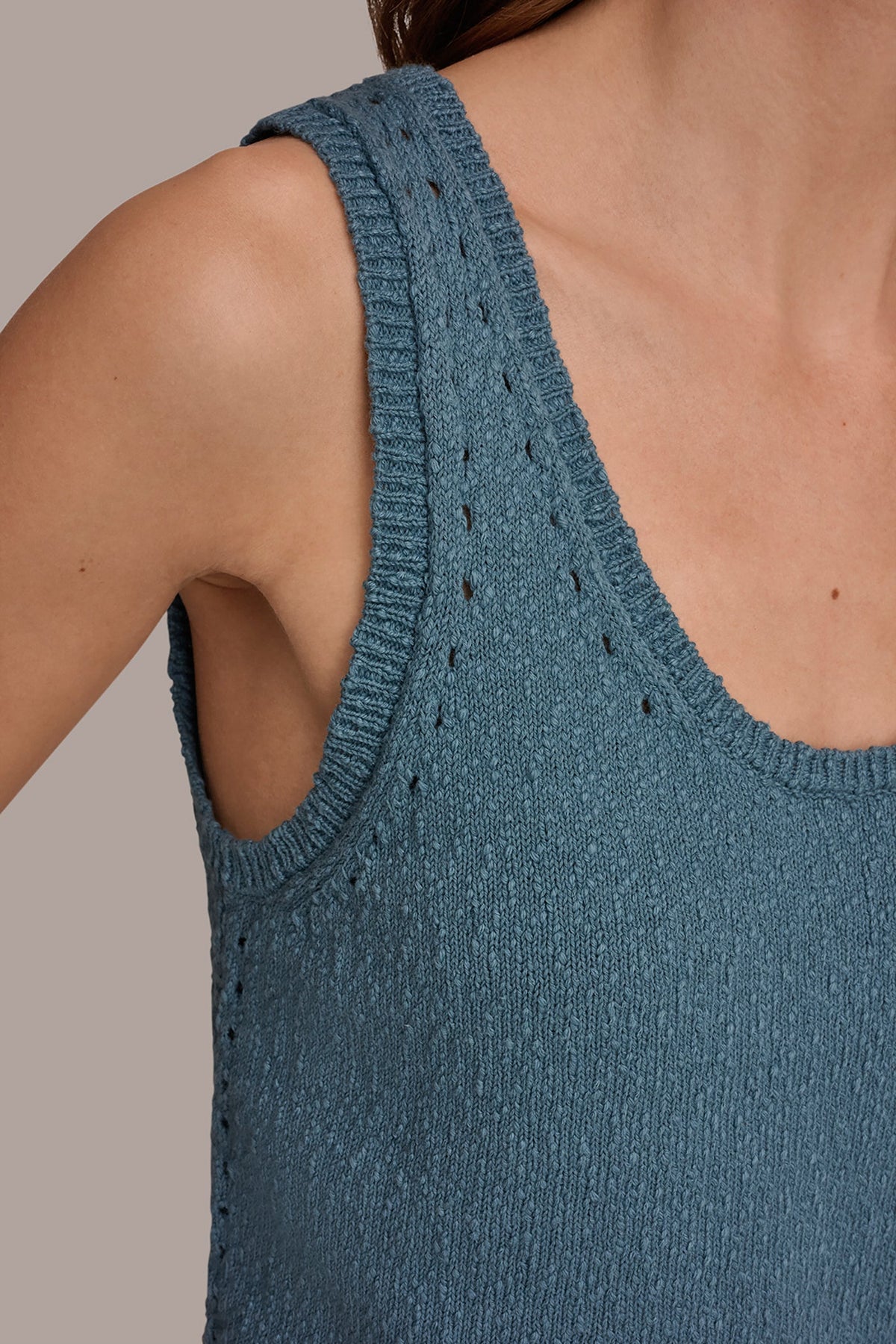 SLEEVELESS POINTELLE STITCH TANK