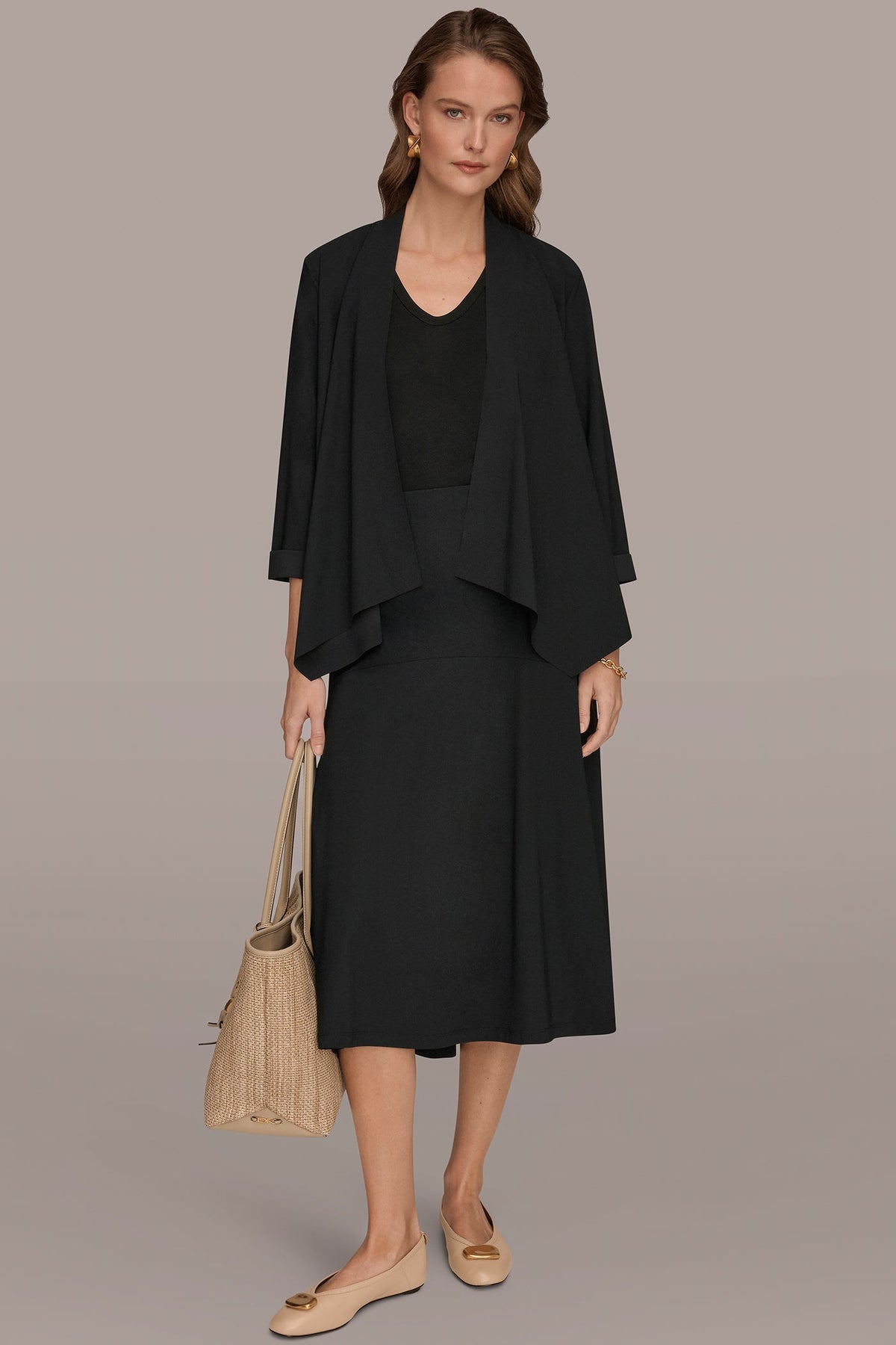 THE MODERN TRAVEL 3/4 SLEEVE SHAWL CARDIGAN JACKET