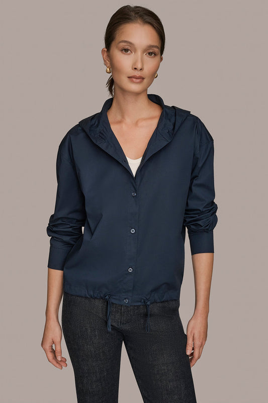 HOODED BUTTON-DOWN SHIRT
