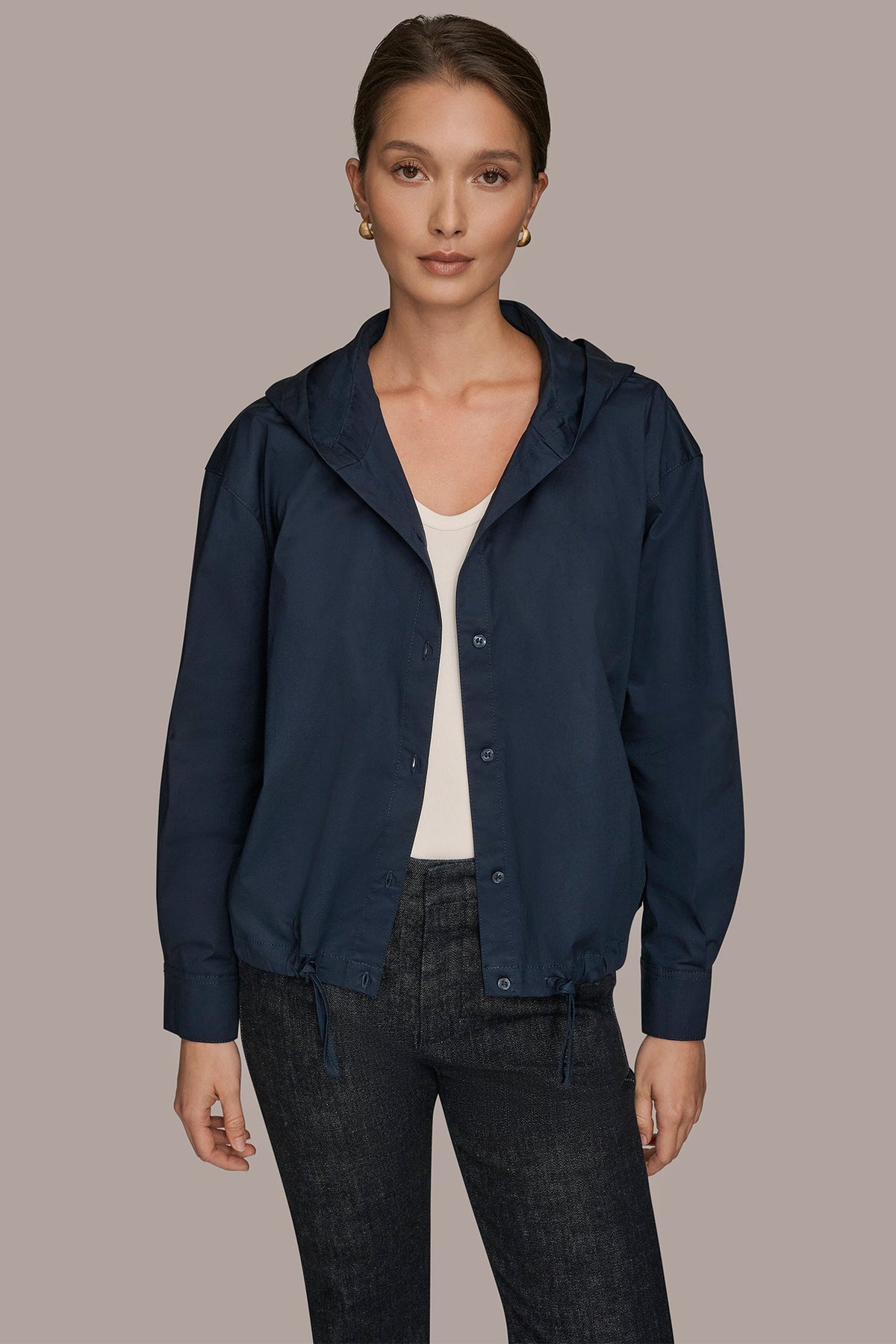 HOODED BUTTON-DOWN SHIRT