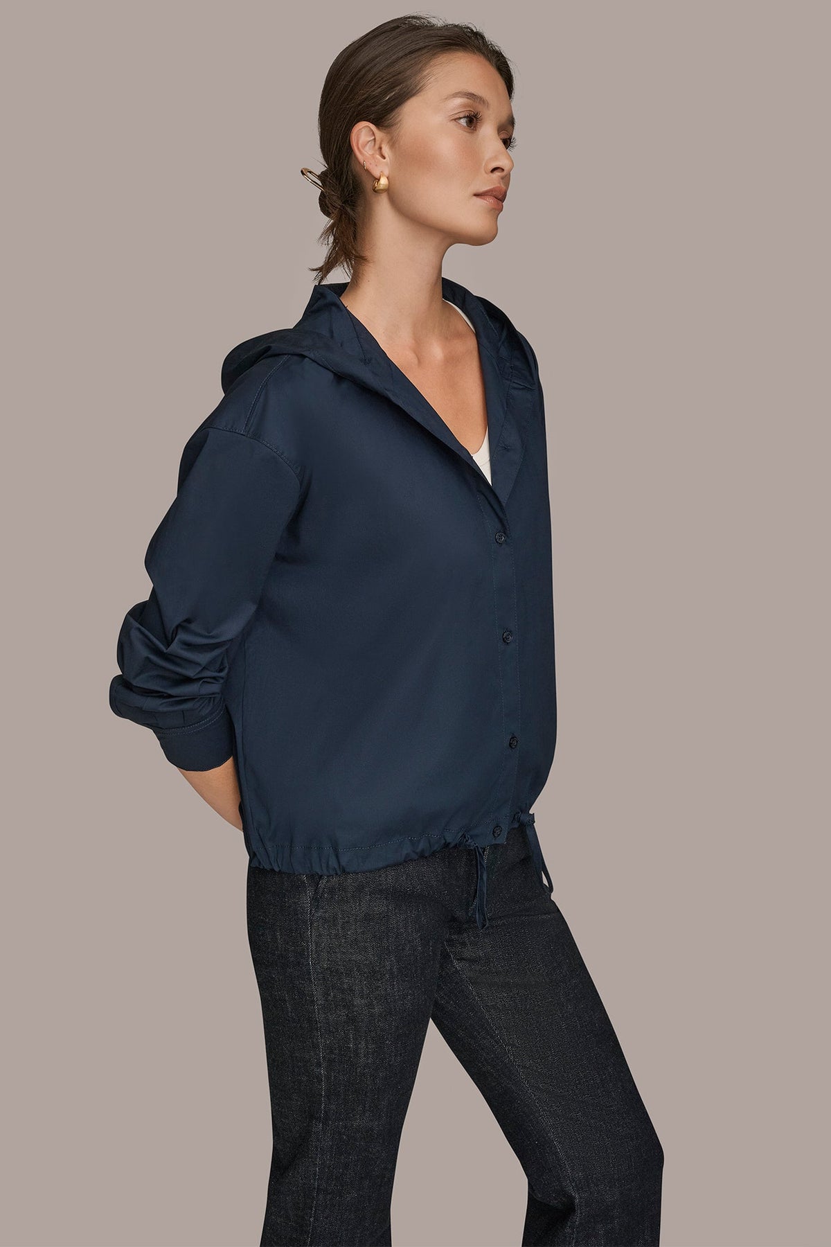 HOODED BUTTON-DOWN SHIRT